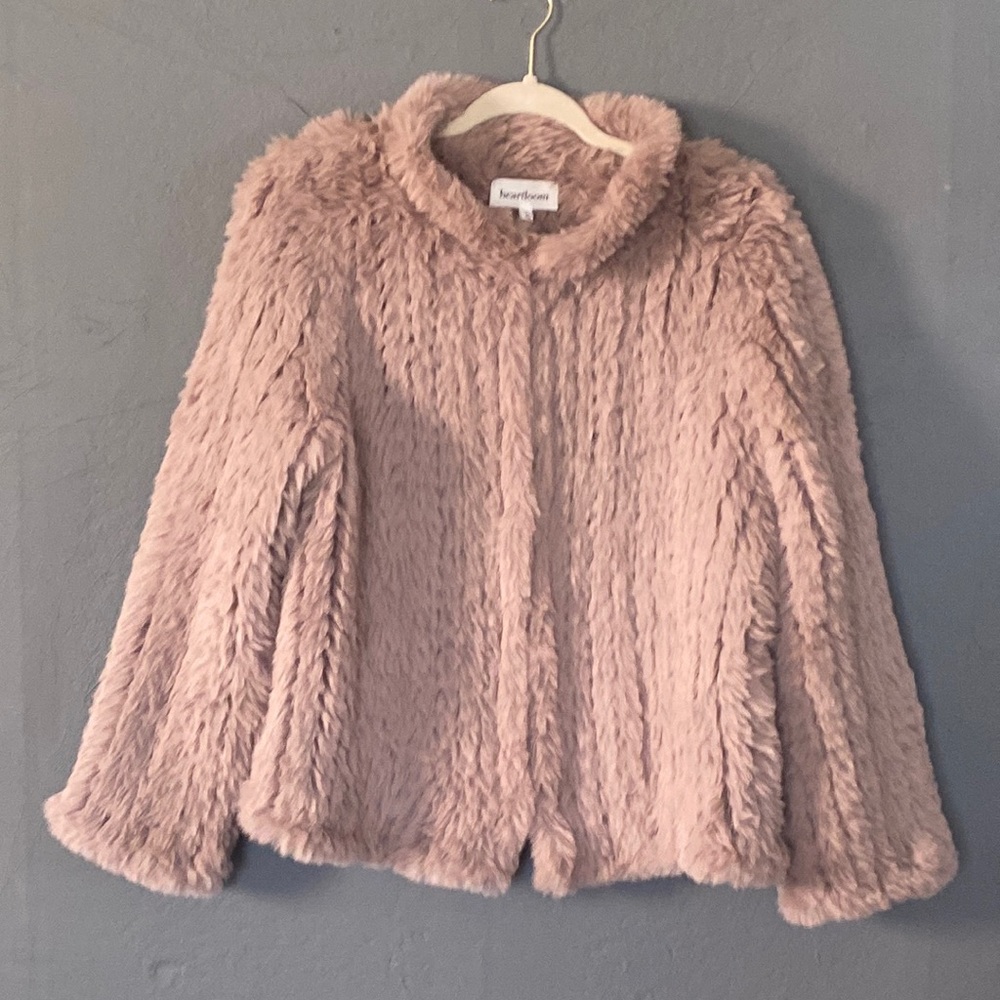 Heartloom Blush Pink Faux Fur Jacket